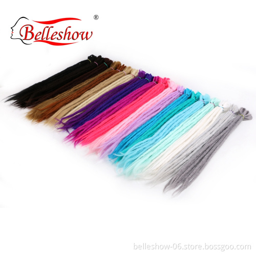 Hot sell wholesale 20inch  soft dreadlock braids synthetic crochet dreadlocks single color handmade dreadlock extensions